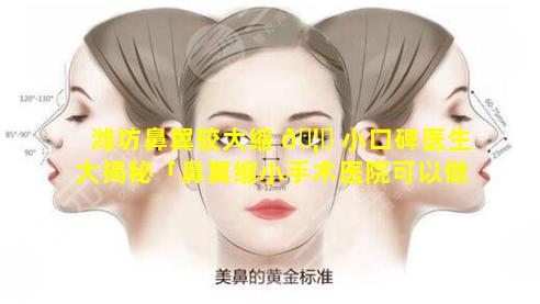 潍坊鼻翼较大缩 🦁 小口碑医生大揭秘「鼻翼缩小手术医院可以做吗」